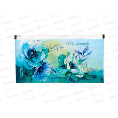 Папка д/документов ФЕН 26*14, Цветы, на молнии., 65888 *12