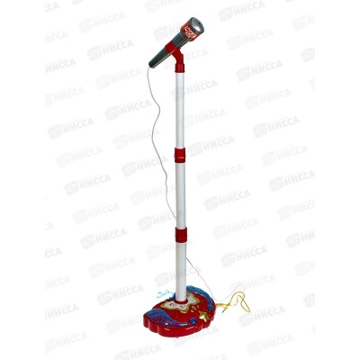 Микрофон на стойке со светом и звуком, 2983063 в коробке 19*6,5*35,5