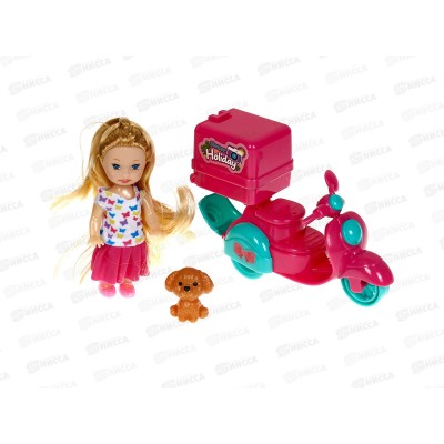 Набор игровой 2962192, кукла, питомец, мопед, 9*4,8*13,5
