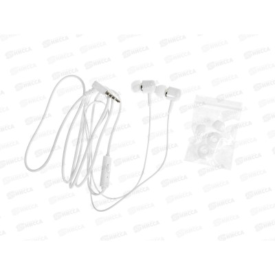 Наушники вакуумные AUX разъём с МК 1.1м, More choice G18 белый *31 Наушники вакуумные AUX разъём с МК 1.1м, More choice G18 белый *31