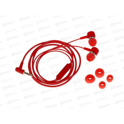 Наушники вакуумные AUX разъём с МК 1.1м, More choice G24 красный *31 Наушники вакуумные AUX разъём с МК 1.1м, More choice G24 красный *31