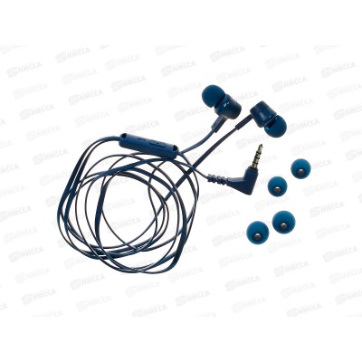Наушники вакуумные AUX разъём с МК 1.2м, Hoco M86 Oceanic army Blue