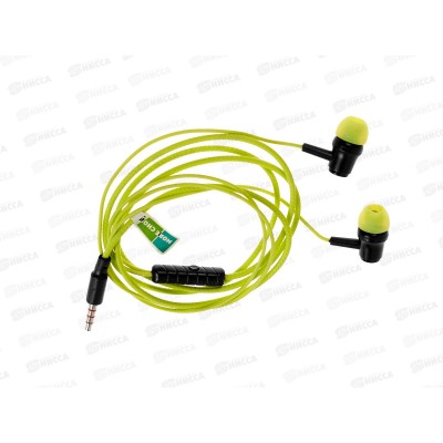 Наушники вакуумные AUX разъём с МК 1.2м, More Choice G16 Green Наушники вакуумные AUX разъём с МК 1.2м, More Choice G16 Green