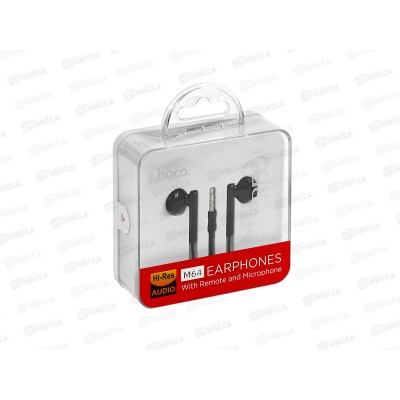 Наушники вкладыши AUX разъем с МК длина 1.2м Hoco M64 Black Наушники вкладыши AUX разъем с МК длина 1.2м Hoco M64 Black