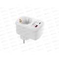 Адаптер сетевой ФОТОН AM16-1E-USB/A1C1-QC, 16А быстрая зарядка, Белый