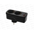 Разветвитель сетевой ФОТОН AM16-2E-USB/A1C1-QC, 16А, быстрая зарядка, черный