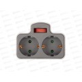 Разветвитель сетевой JAZZway AD-2GS-gy с заземлением, с выключателем Разветвитель сетевой JAZZway AD-2GS-gy с заземлением, с выключателем