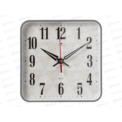 Часы &quot21 Век&quot 1918-109 квадрат 19*19см , сер, &quotГеометрия&quot Рубин