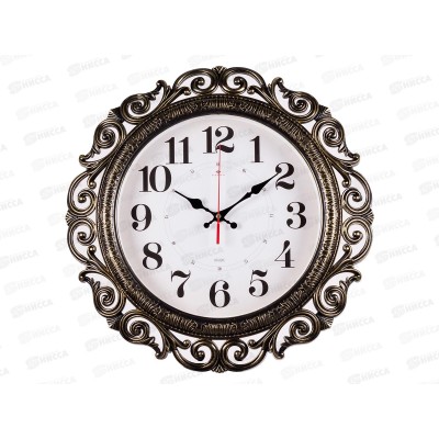 Часы настенные "21 Век" 4126-007 Классика черный с золотом, ажурный Рубин Часы настенные "21 Век" 4126-007 Классика черный с золотом, ажурный Рубин