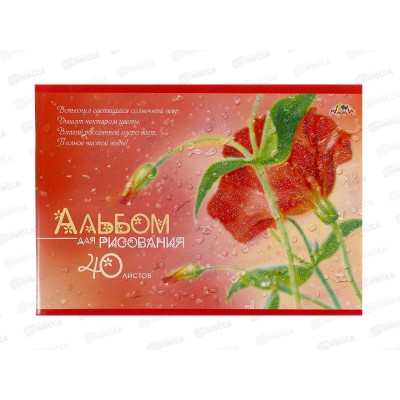 Альбом д/рис.40л Апплика, Цветы маки С0587-06*30