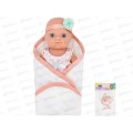 Пупс Miss Kapriz МК2308К-СЕ 20см в одеяльце, FCJ0983469 в пакете