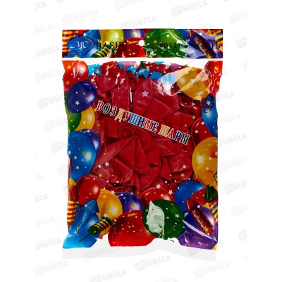 Шары 12" металл., красный.100шт, МС-3443