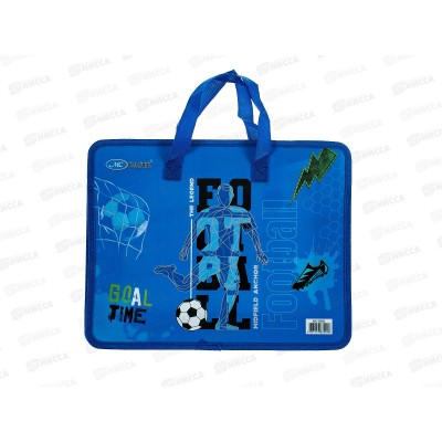 Папка пл. Basir Футбол, А4, молния, ручки МС-5082-3  *12