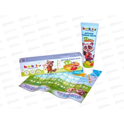 Bambolina зубная паста детская 4-8 лет Клубника банан 50мл *24