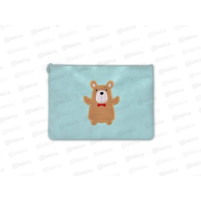 Папка на молнии Фен  Мишка голубой 46494