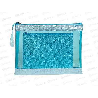 Папка на молнии ПП А5 голубая ПТ-5898