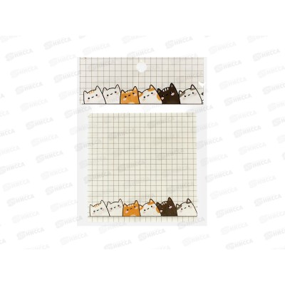 Стикеры для заметок бумага клей 80*80см 80л Котики YSD-7804 Стикеры для заметок бумага клей 80*80см 80л Котики YSD-7804