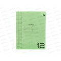 Тетрадь 12л круп.кл. BG UniTone Green пл. обл.прозрач. 57703 *10/150