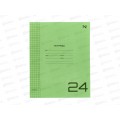 Тетрадь 24л кл BG UniTone Green пластик. обл.прозрач. 08957 *10/120
