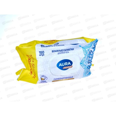 Аура салфетки влажные Premium Парфюм Арома колл с крыш 150шт *12 86191