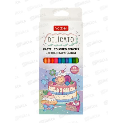 Карандаши 12цв Hatber Delicato пастельные трехгр.072213 *12/240 Карандаши 12цв Hatber Delicato пастельные трехгр.072213 *12/240