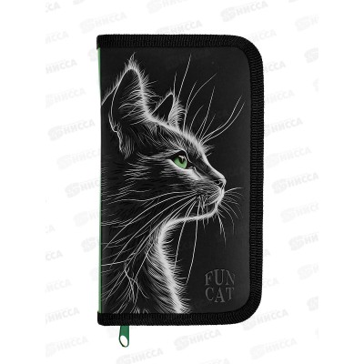 Пенал Hatber 19*11,5 Fun cat 1 отд, молн., 43031 *12