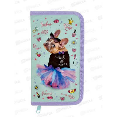 Пенал Hatber 19*11,5 Модница 1 отд, молн., 19005 *12