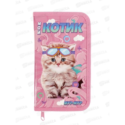 Пенал Hatber 19*11,5 Мой котик 1 отд, молн., 43012 *12