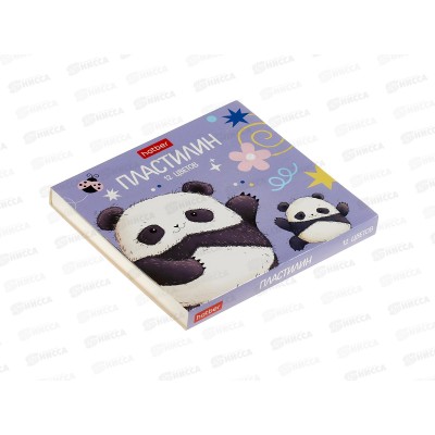 Пластилин 12цв 180г Hatber Плюшевые панды., стек, 091885 *10