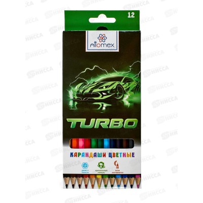 Карандаши 12цв Attomex. Turbo шестигр. к/у  5022542 *12/120