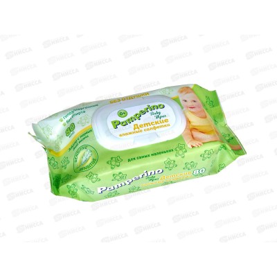 Pamperino влажные салфетки детские без отдушки с клапаном №80 48734
