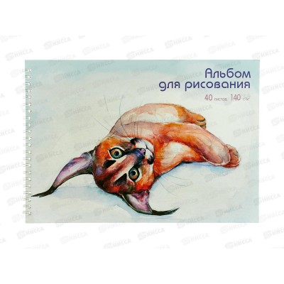Альбом д/рис.40л ЭКСМ Рысь. мел.картон греб.  АС402483 *20