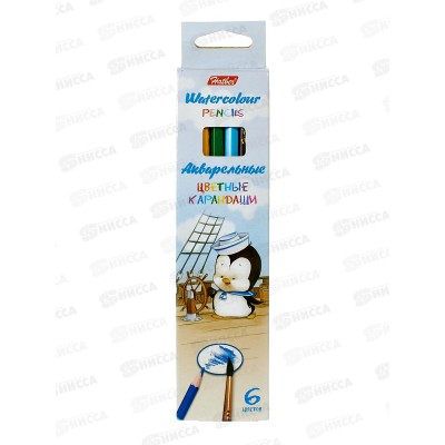 Карандаши 6цв Hatber Пингвин-капитан,06360 *24/384 Карандаши 6цв Hatber Пингвин-капитан,06360 *24/384