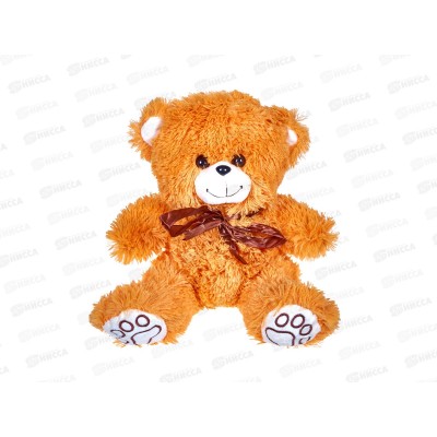Медведь Бен 30см, МБ-38РЖ, цвет-карамельный, с лентой Мила