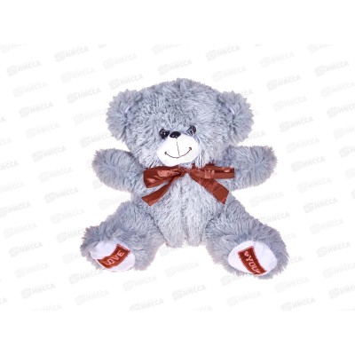 Медведь Амур 30см, МАМ-38Д цвет-серый, с лентой Мила