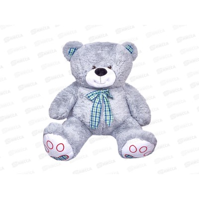 Медведь Оскар 80см, МО-120Д цвет-серый, с бантом  Мила
