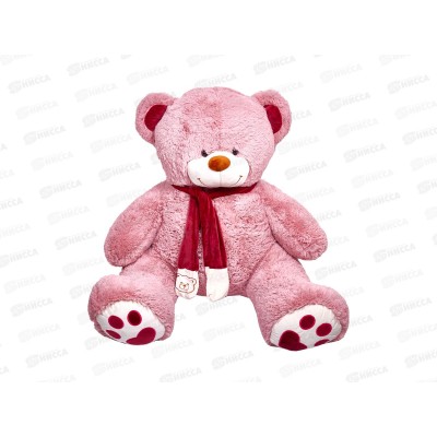 Медведь Кельвин 80см, МКЛ-120П цвет-пудровый, с шарфом  Мила