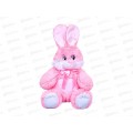 Заяц Ляля 40см, ЗЛ-55Р цвет-розовый, с лентой  Мила