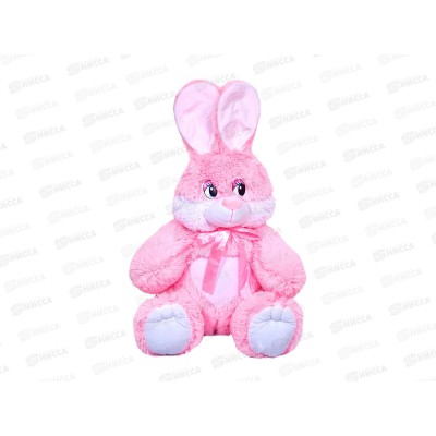 Заяц Ляля 40см, ЗЛ-55Р цвет-розовый, с лентой  Мила