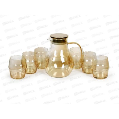 Кувшин с крышкой 1500мл + 6 стаканов 200мл, AL-25450 *8