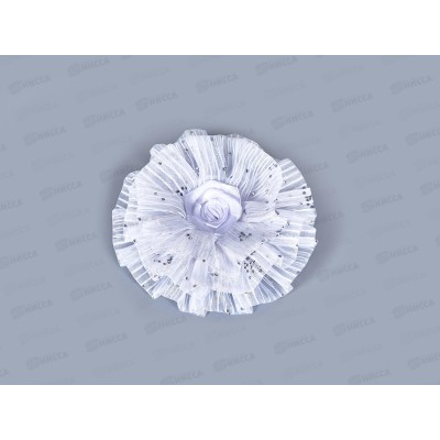 Резинка  д/в &quotШкольница&quot бант волнушка роза 11см белый 7915745