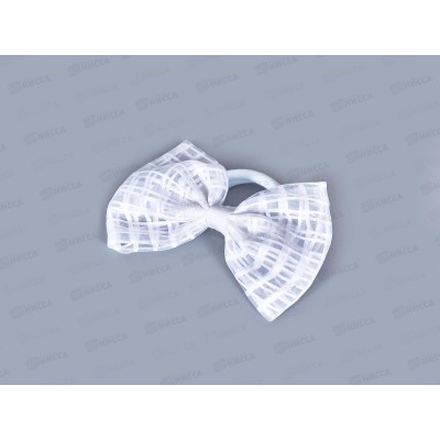 Резинка  д/в &quotБантик&quot хрусталь клетка 9см белый 7915754