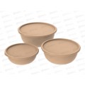 Набор мисок с крышками "Шарм" №1 (3шт, какао) АП 584 (1,3л, 2,3л, 3,7л) *16 Набор мисок с крышками "Шарм" №1 (3шт, какао) АП 584 (1,3л, 2,3л, 3,7л) *16