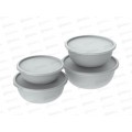 Набор мисок с крышками "Шарм" №2 (4шт, серый) АП 585 (1,3л,2,3х2,3,7л) Набор мисок с крышками "Шарм" №2 (4шт, серый) АП 585 (1,3л,2,3х2,3,7л)