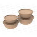 Набор мисок с крышками &quotШарм&quot №2 (4шт, какао) АП 586 (1,3л,2,3х2,3,7л)