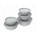 Набор мисок с крышками &quotШарм&quot №3 (5шт, серый) АП 587 (1,3лх2, 2,3лх2, 3,7л) *16