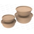 Набор мисок с крышками "Шарм" №4 (4шт, какао) АП 621 (1,3л, 2,3л, 3,7л, 5,6л) Набор мисок с крышками "Шарм" №4 (4шт, какао) АП 621 (1,3л, 2,3л, 3,7л, 5,6л)