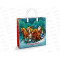 Сумочка пластик мягкий НГ 30*30 Везем подарки *40