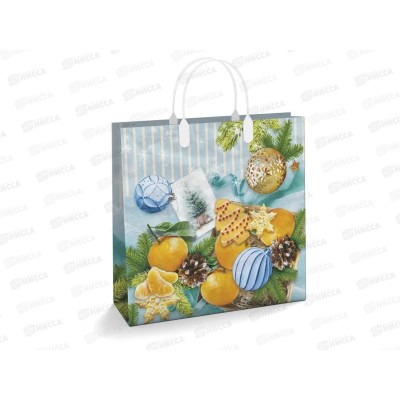 Сумочка пластик мягкий НГ 30*30 Зимнее время *40