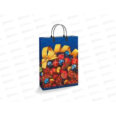 Сумочка пластик мягкий НГ 30*40 Лента золотая *40